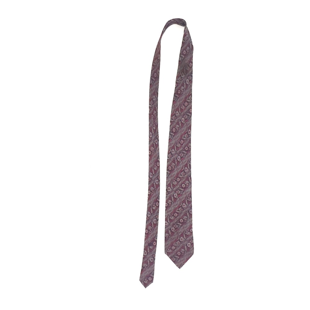 Vintage 90's Brioni Necktie Burgundy‎ Made in Italy Silk One Size